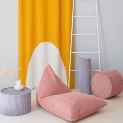 Grand pouf Pink Mousse velours côtelé