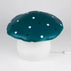 Grande lampe veilleuse champignon Bleu Sacrelle