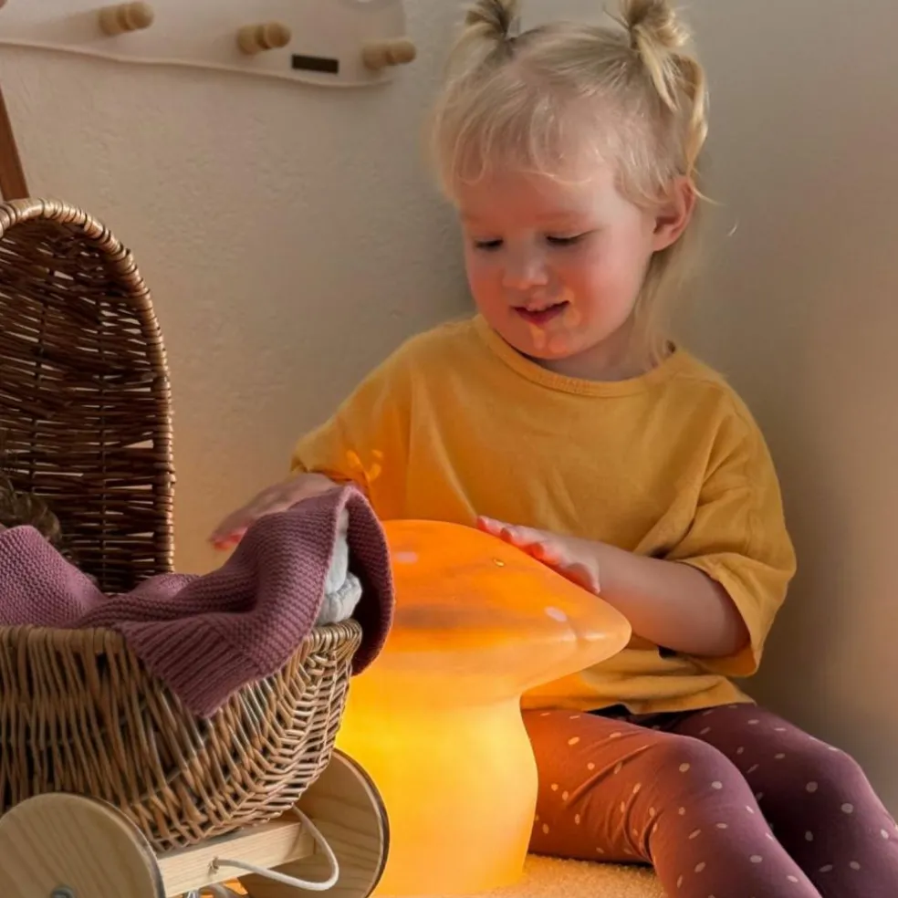Grande lampe veilleuse champignon Doré
