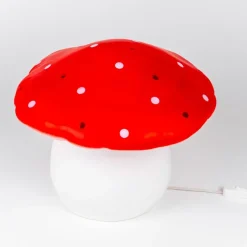 Grande lampe veilleuse champignon Rouge