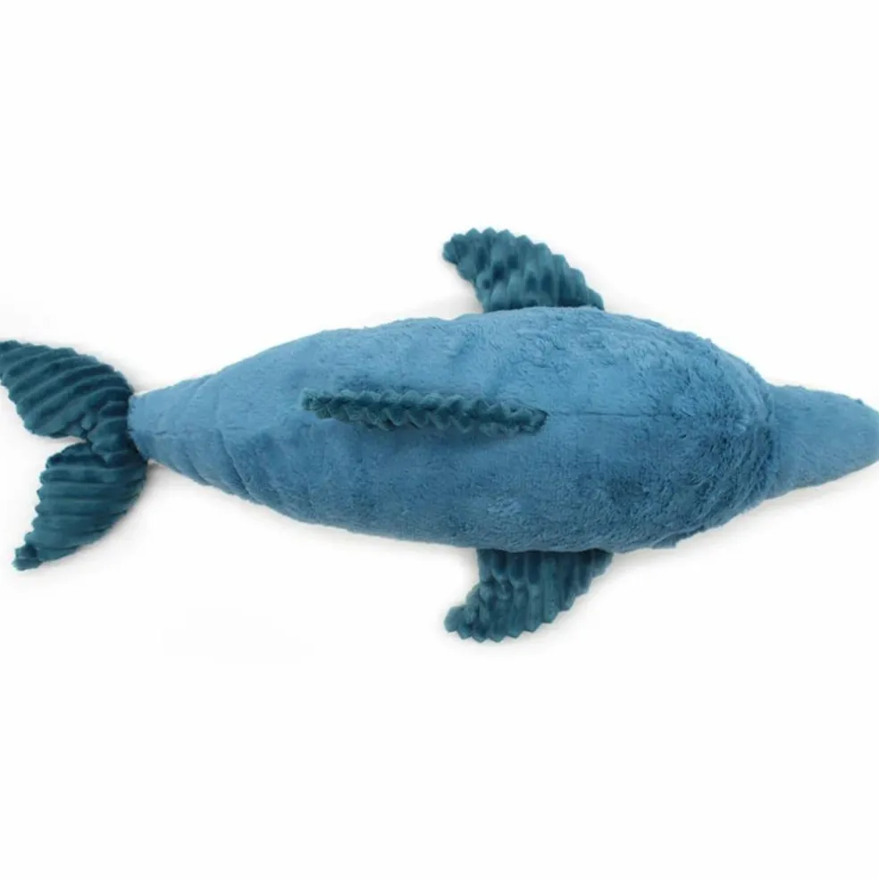 Grande peluche Tofou le dauphin maman et bébé bleu (50 cm)
