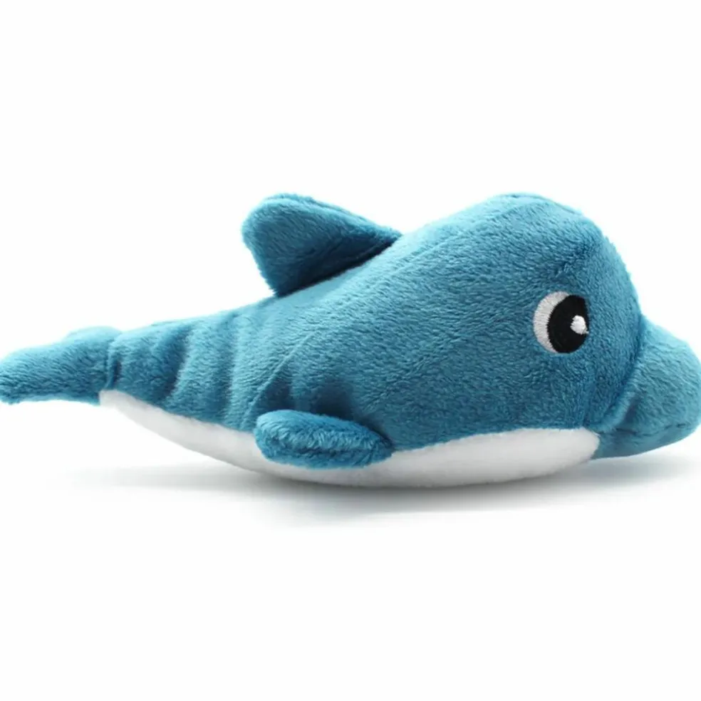 Grande peluche Tofou le dauphin maman et bébé bleu (50 cm)