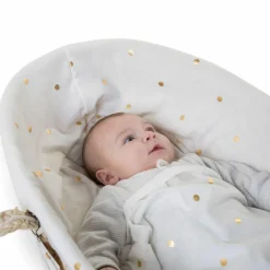 Habillage pour couffin pois dorés