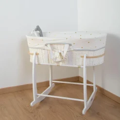 Habillage pour couffin pois dorés