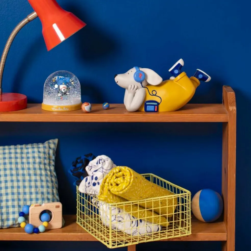 Hochet anneau de dentition bois et silicone appareil photo Puce et Pilou