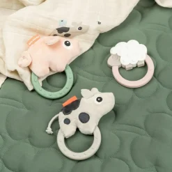Hochet avec anneau de dentition Dotti Sable