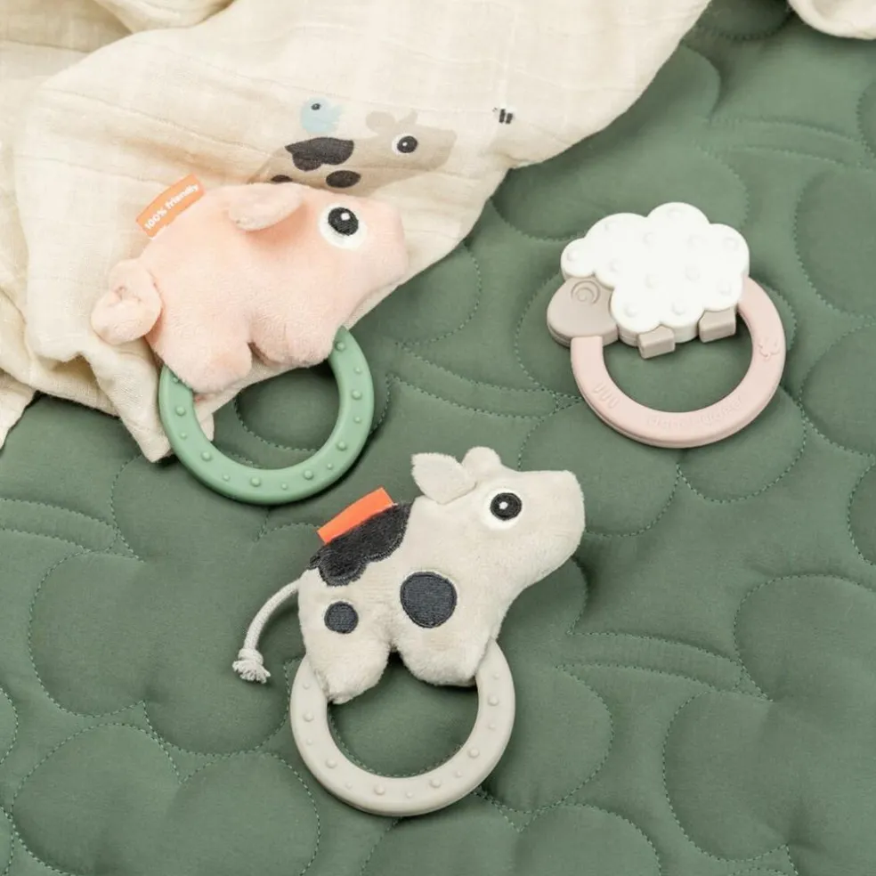 Hochet avec anneau de dentition Dotti Sable