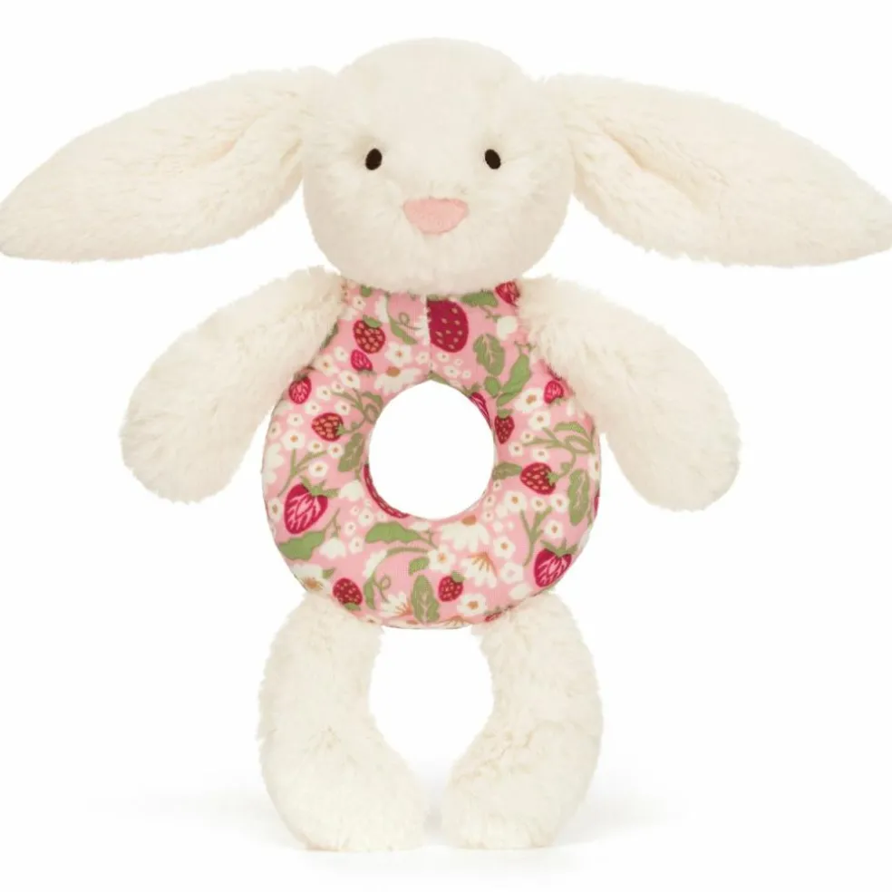 Hochet Lapin en fleurs Crème (18 cm)