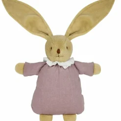 Hochet peluche lapin nid d'ange en coton bio vieux rose