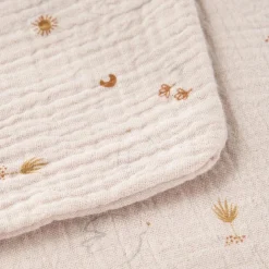 Housse couette en mousseline Bali, Moka & Snow (100x140 cm)