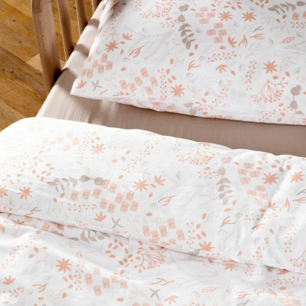 Housse de couette en coton bio Yukari Peach (75 x 120 cm)