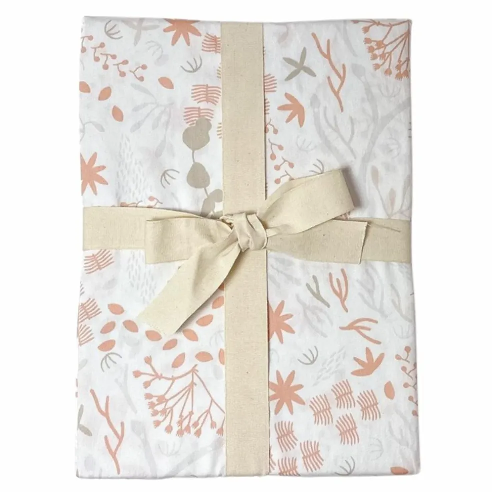 Housse de couette en coton bio Yukari Peach (75 x 120 cm)