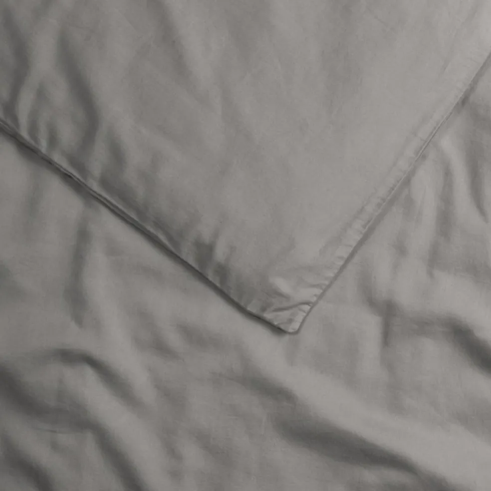 Housse de couette pur coton Gris tourterelle (100 x 140 cm)