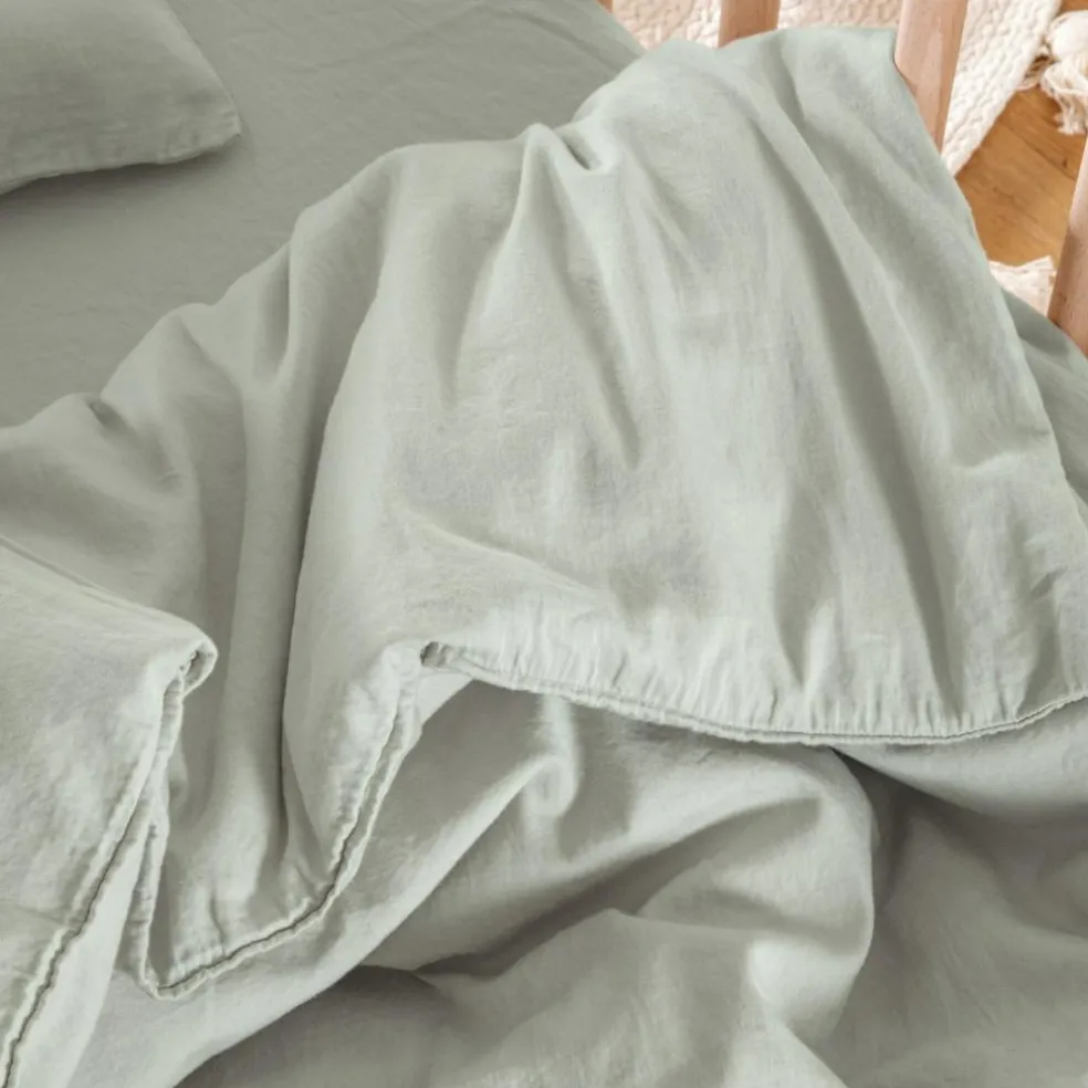 Housse de couette satin de coton bio Tilleul (100 x 140 cm)