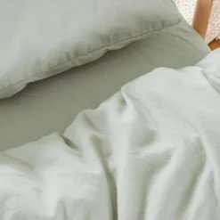 Housse de couette satin de coton bio Tilleul (100 x 140 cm)