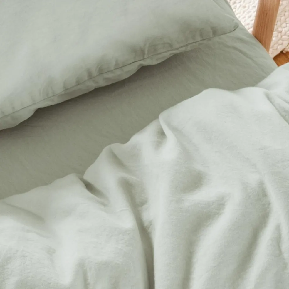 Housse de couette satin de coton bio Tilleul (100 x 140 cm)