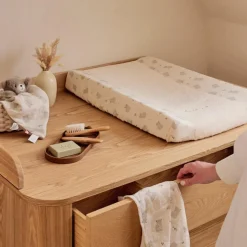 Housse de matelas à langer en éponge écrue