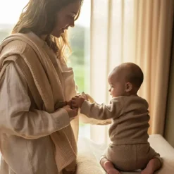 Housse de matelas à langer en coton bio Wabi sabi Ginger (50 x 70 cm)