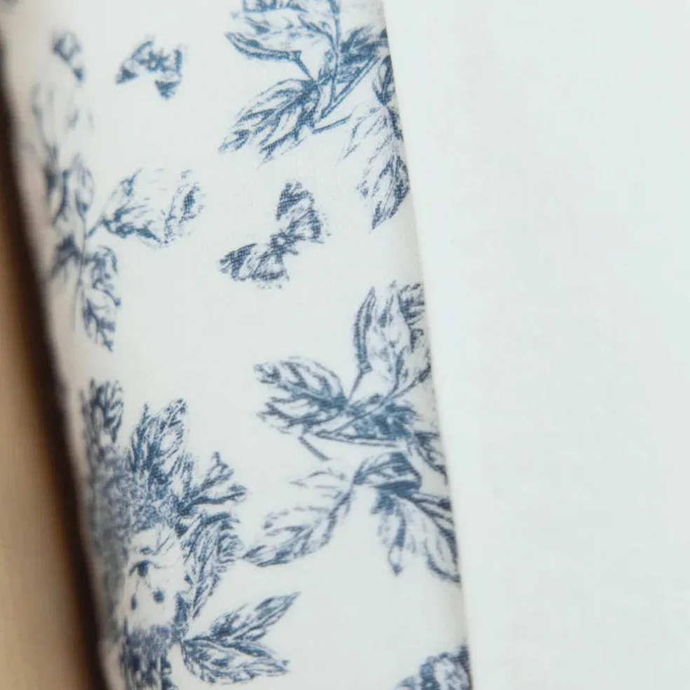 Housse de matelas à langer Toile de Jouy bleu