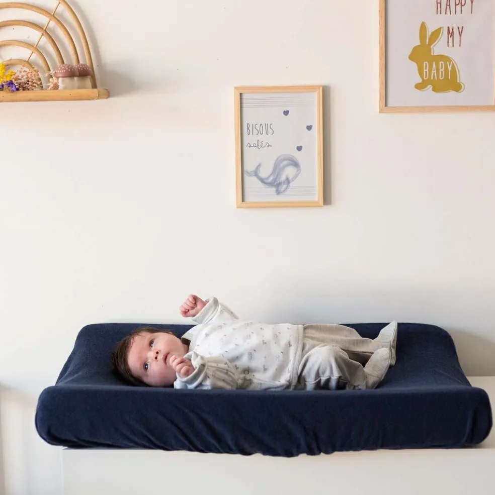Housse de matelas à langer en éponge Marine (70 x 50 cm)
