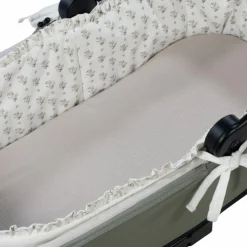 Housse de nacelle avec tiges + Drap-housse pour nacelle Botton Fleurs