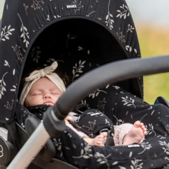 Housse pour siège auto Romantic Leaves Black (groupe 0+)
