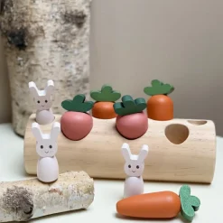 Jeu à encastrer buche, lapins et légumes