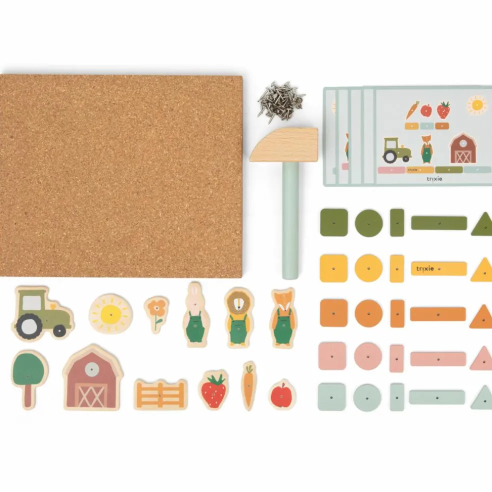 Jeu de clous en bois Ferme