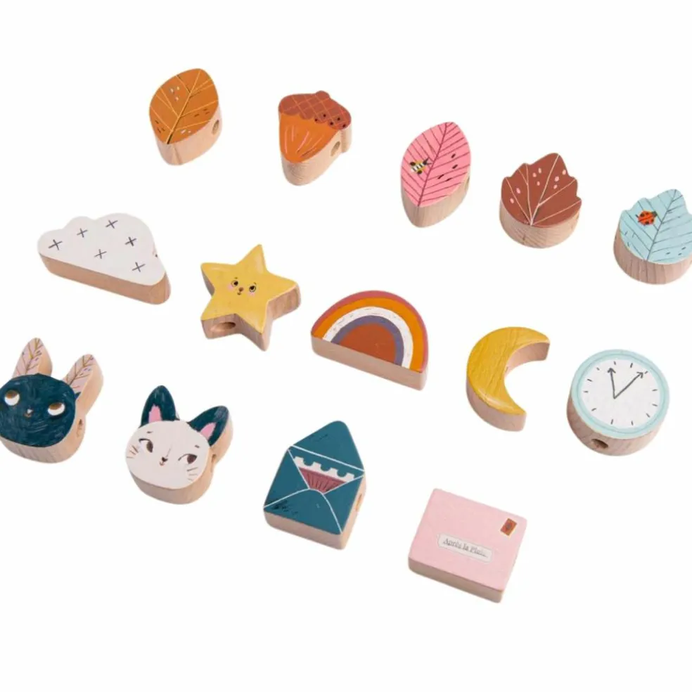 Jeu de perles en bois à enfiler Après la pluie