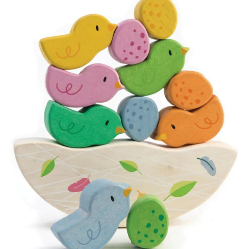 Jeu d'équilibre bébés oiseaux en bois