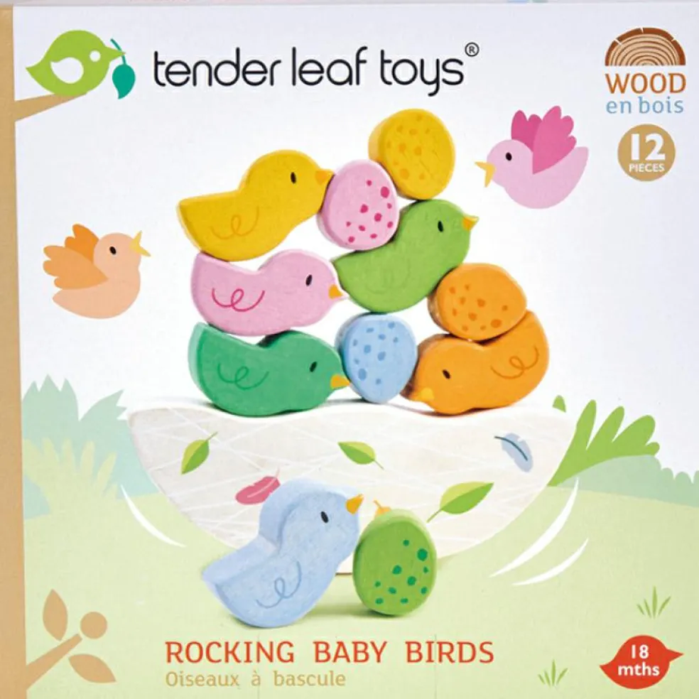 Jeu d'équilibre bébés oiseaux en bois