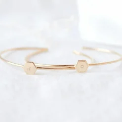 Jonc Henriette en plaqué or jaune (personnalisable)