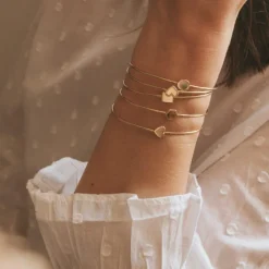 Jonc Henriette en plaqué or jaune (personnalisable)