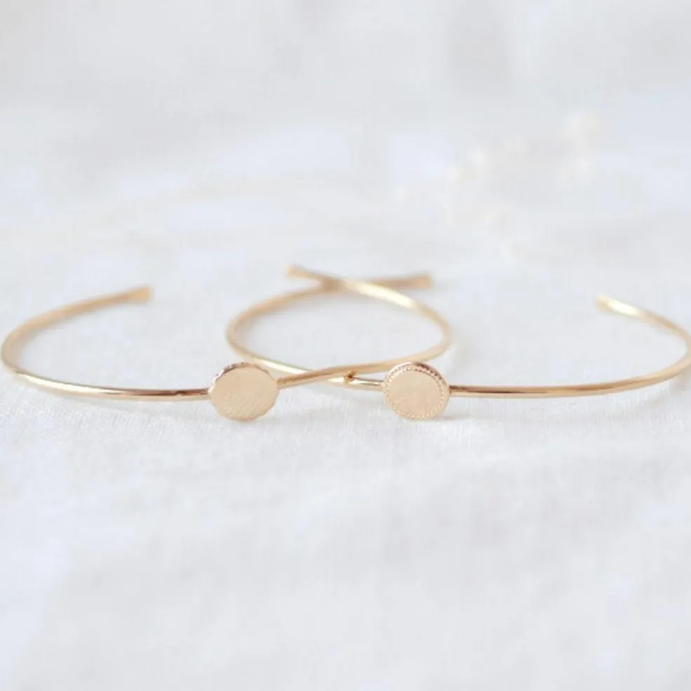 Jonc Madeleine en plaqué or jaune (personnalisable)