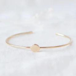 Jonc Madeleine en plaqué or jaune (personnalisable)