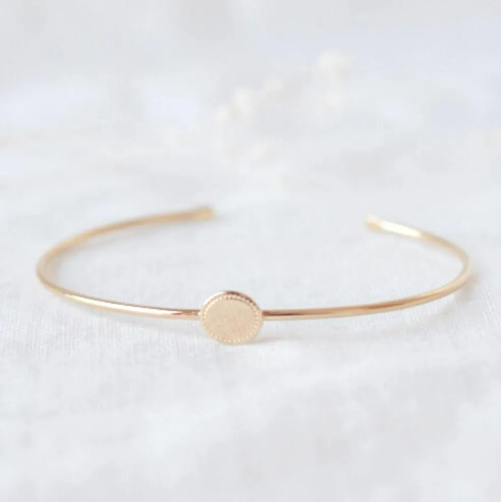 Jonc Madeleine en plaqué or jaune (personnalisable)