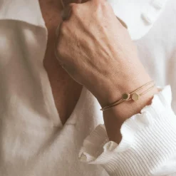 Jonc Madeleine en plaqué or jaune (personnalisable)