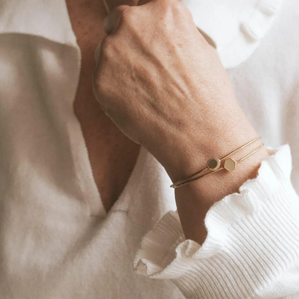 Jonc Madeleine en plaqué or jaune (personnalisable)