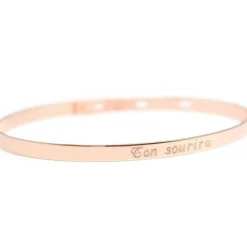 Jonc pour enfant personnalisable (plaqué or rose)