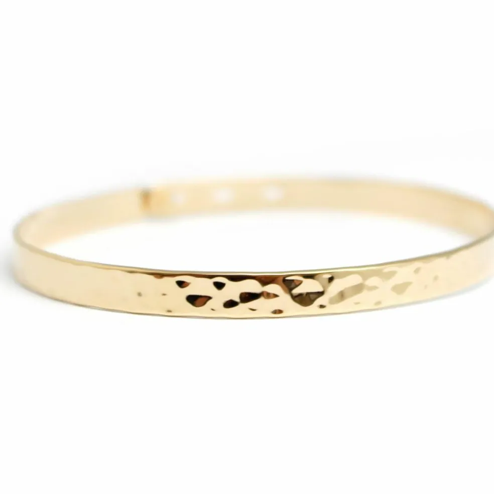 Jonc ruban martelé (plaqué or)