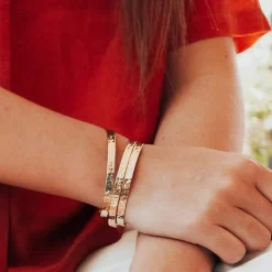 Jonc ruban martelé (plaqué or)