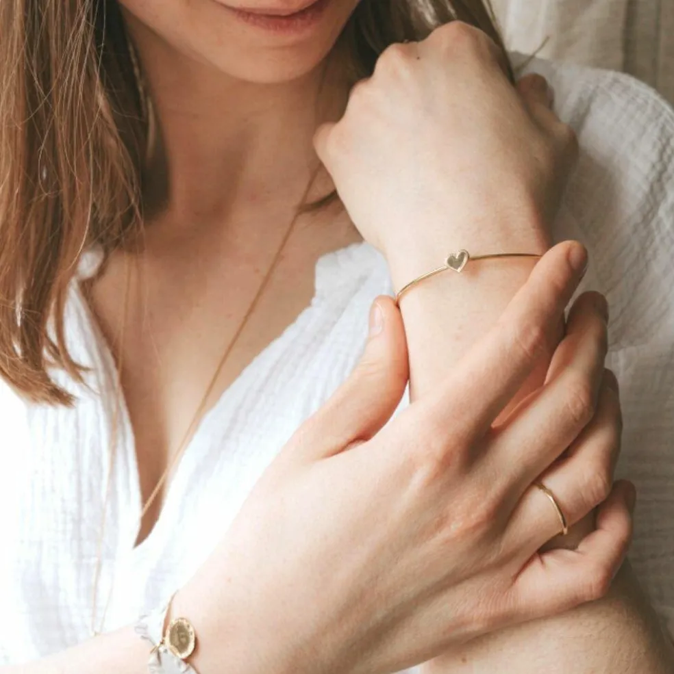 Jonc Simone en plaqué or jaune (personnalisable)