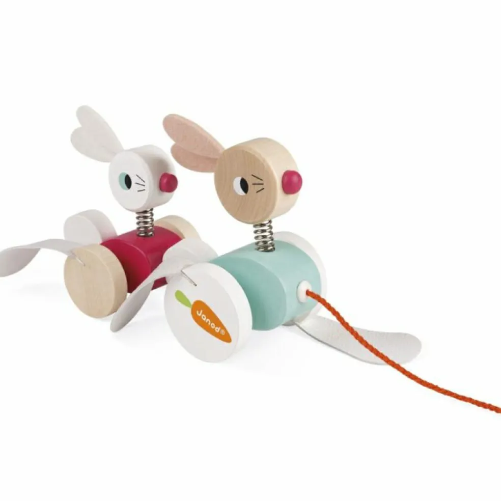 Jouet à tirer lapins zigolos