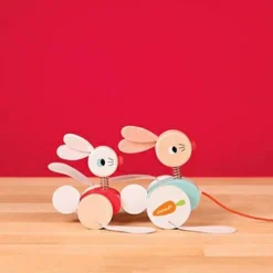 Jouet à tirer lapins zigolos