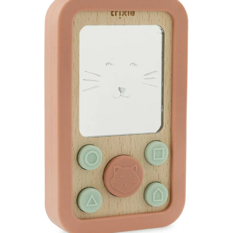 Jouet d'activités téléphone en silicone et bois Mrs. Cat