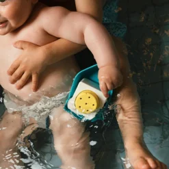 Jouet de bain bateau en caoutchouc jaune