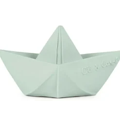 Jouet de bain bateau Origami latex d'hévéa mint