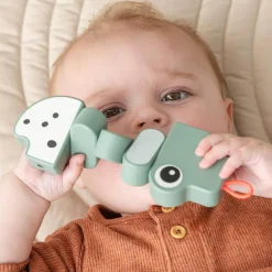 Jouet d'éveil bois Croco Vert