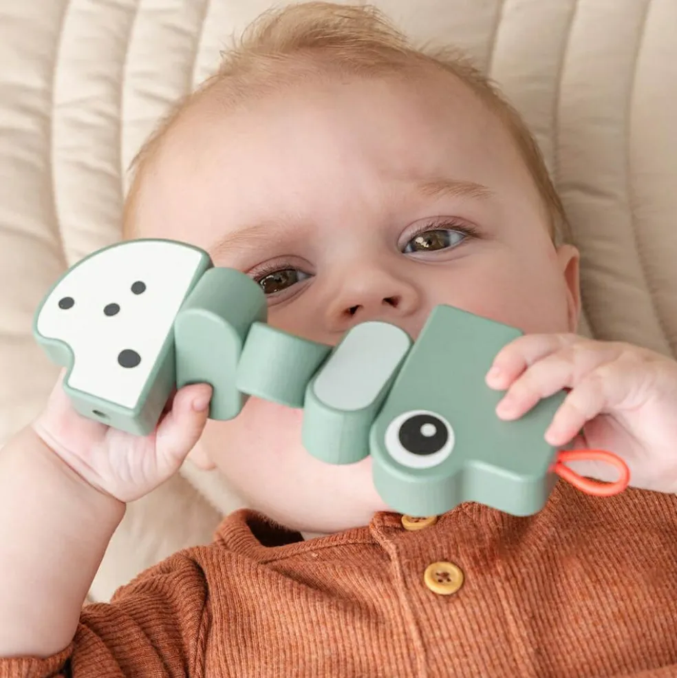 Jouet d'éveil bois Croco Vert