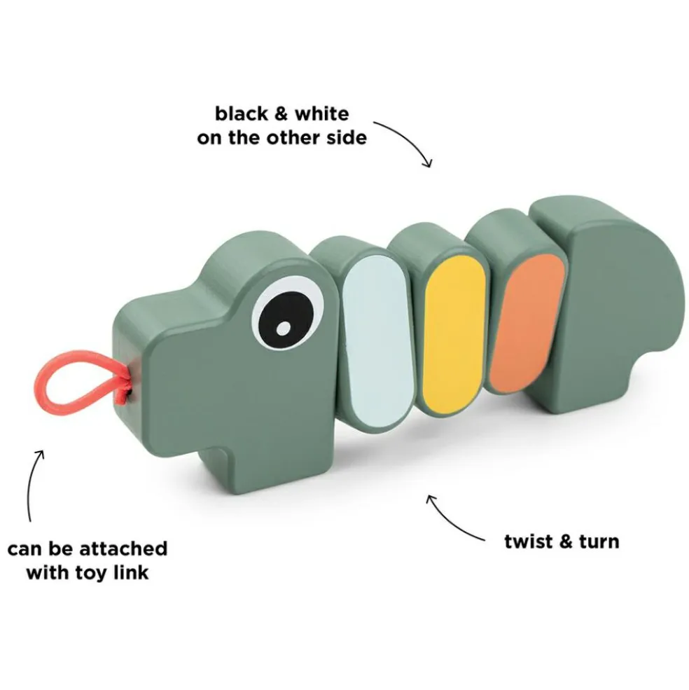 Jouet d'éveil bois Croco Vert